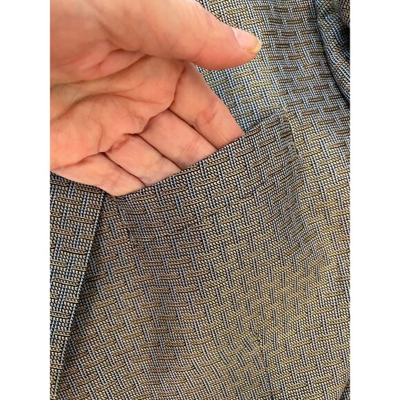Cicchini Custom Clothier Mens Blazer Size Como Silk Wool Blend Tan & Gray 52R - Picture 7 of 13